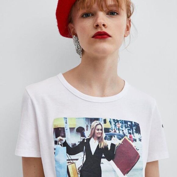 Zara Officially Licensed Clueless Tee White - S - Picture 4 of 13